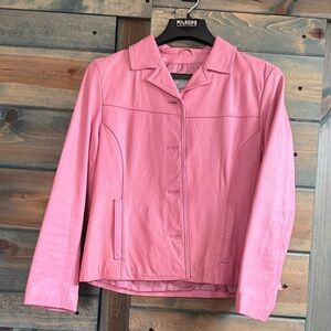 Wilsons Leather Pink Tailored Women's Leather Jacket vintage